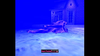 Missionary at night at the pool Missionary at night at the pool
