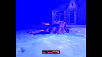 Missionary at night at the pool