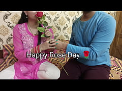 Play MP4 - Indian beautiful husband wife celebrate special Valentine week Happy Rose day dirty talk in hindi voice saara give footjob