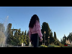 Play MP4 - Katty West shows her tits in a public park&period; Public flashing