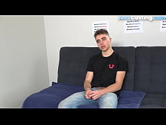 Play MP4 - Casting jock strokes his shaft for cumshot in solo action