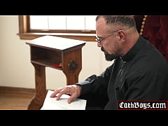 Play MP4 - Holy Fuck&excl; Altar boy Noah White fucked in his virgiinal hole in confessional by unorthodox Priest Max Sargent&excl;