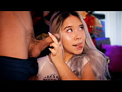 Play MP4 - Cute-faced blonde sucks a cock while recording this video