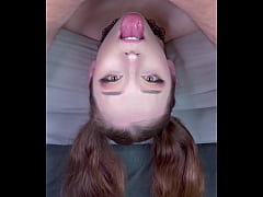 Play MP4 - Beautiful European Upside Down Pigtail Handlebar Facefuck BALLS DEEP THROATPIE