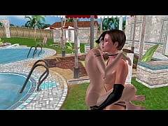 Play MP4 - Animated 3D Sex - Cute Lesbian girl fucking another girl in lifting position